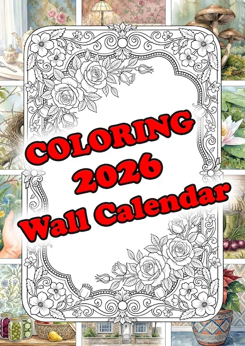 2026 Coloring Wall Calendar for Each Month diy