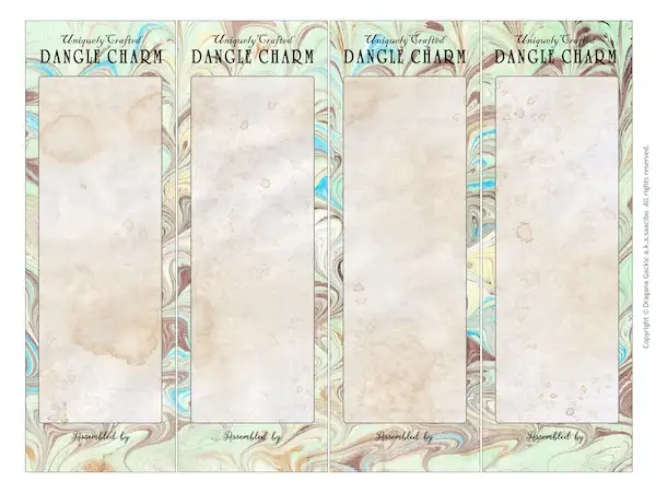 Display paper holder cards for charms