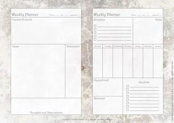 Printable Weekly Planner Pages Inspired By Townhouse Textures