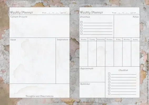 Printable Weekly Planner Pages Inspired By Townhouse Textures