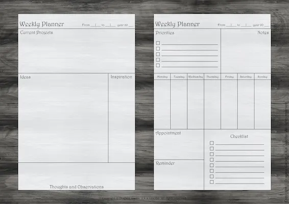 Printable Weekly Planner Pages Inspired By Townhouse Textures