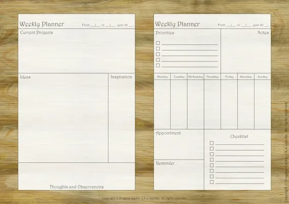 Printable Weekly Planner Pages Inspired By Townhouse Textures