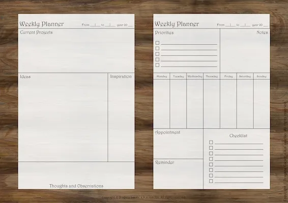 Printable Weekly Planner Pages Inspired By Townhouse Textures