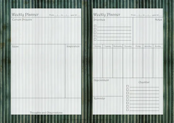 Printable Weekly Planner Pages Inspired By Townhouse Textures