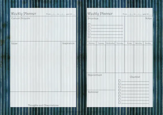Printable Weekly Planner Pages Inspired By Townhouse Textures