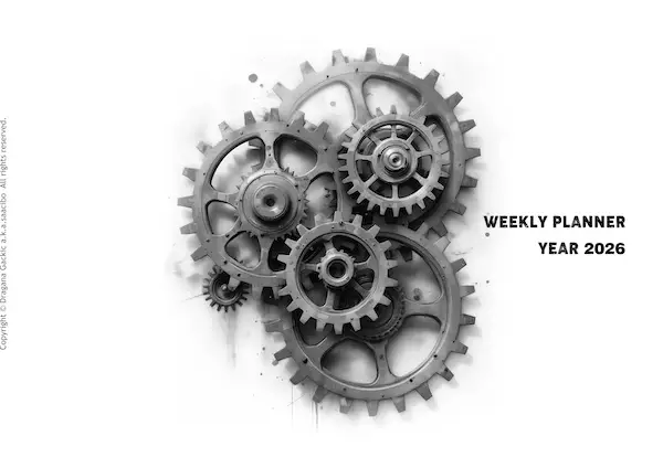 Printable Weekly Planner Pages For Men Inspired By Mechanical Gears