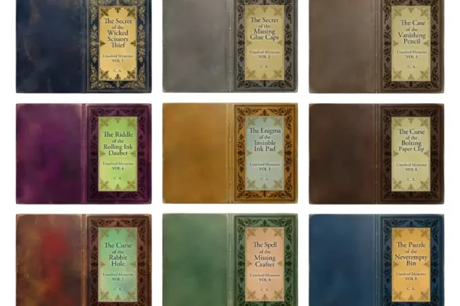 Saacibo Art by Dragana Gackic 3 Novelty Book Covers - Crafter's Mysteries Funny Printable Ephemera