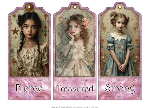 Beautiful Daughters Of The World 6 Printable Tags