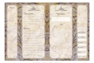 Vintage Gold & Damask Dye Recipe Folio