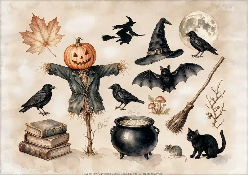 Saacibo Halloween Collection – Free Printable Collage Sheets