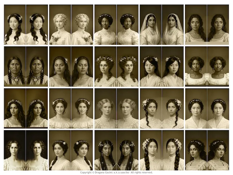 Printable Keytag Charms - Ladies Portraits