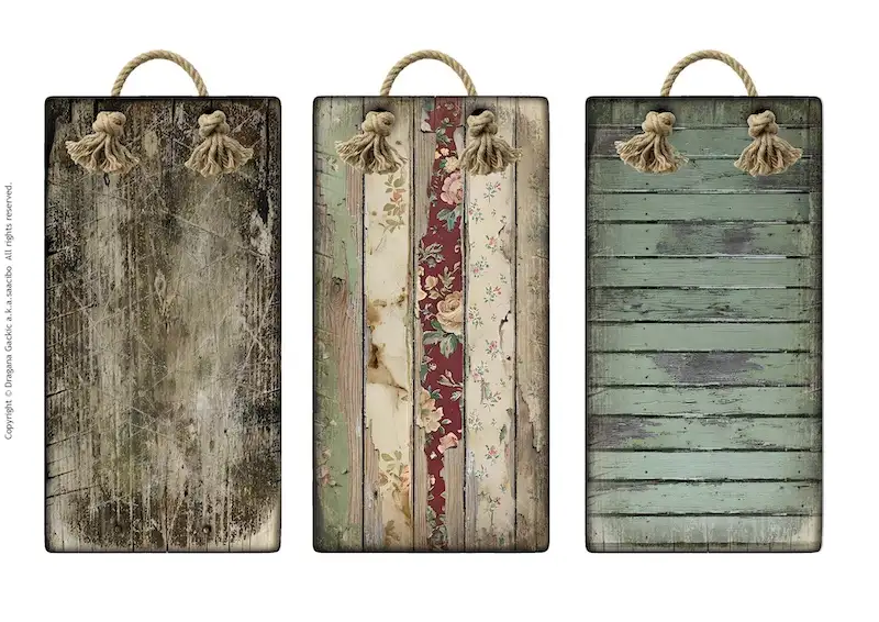 Rustic Wood Tags, Signs & Picket Fences - Printable Ephemera Inspired By Country Life