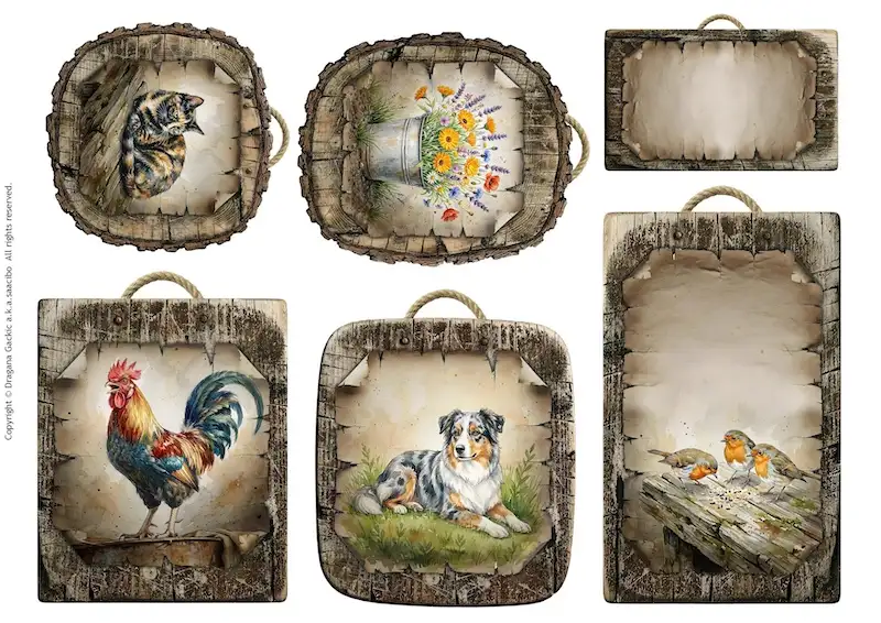 Rustic Wooden Tags, Signs & Picket Fences - Printable Ephemera Inspired By Country Life