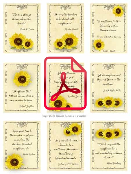 Sunflower Quotes Labels