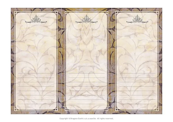 Vintage Gold & Damask Swatch Tags