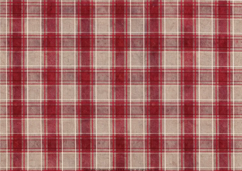 Free printable red tartan plaid paper, A4 landscape JPG, pattern 1 of 10