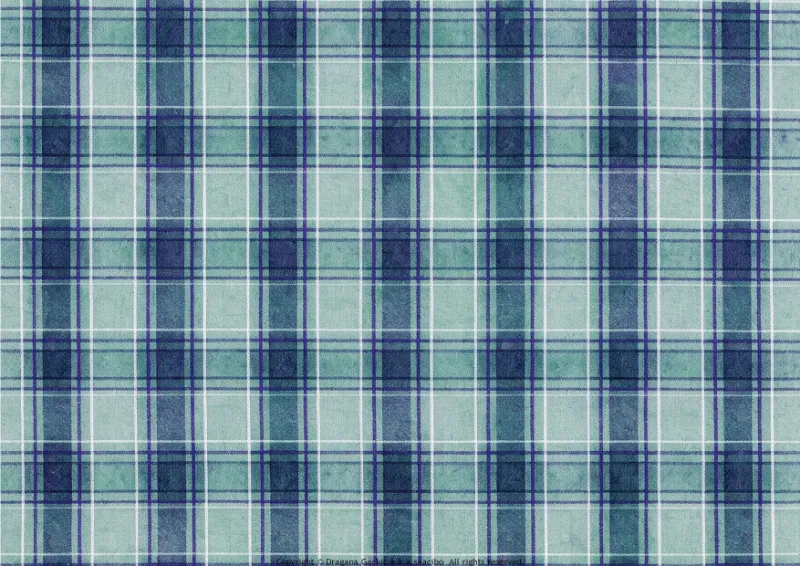 Free printable blue and teal tartan plaid paper, A4 landscape JPG, pattern 3 of 10