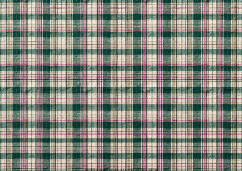Free printable dark green, magenta pink and cream tartan plaid paper, A4 landscape JPG, pattern 8 of 10