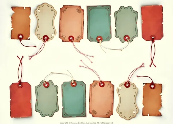 Vintage Tags & Labels Freebie 1 by Saacibo