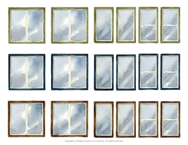 Nesting House Printable Papers - Doors, Windows, Plants & Quotes