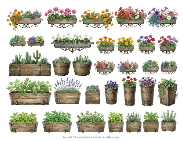 Nesting House Printable Papers - Doors, Windows, Plants & Quotes